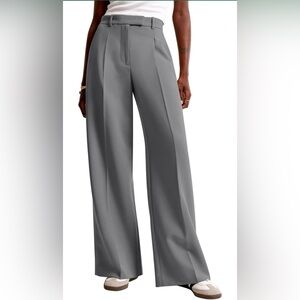 Elegant Gray Women's Wide-Leg Pants/Trousers